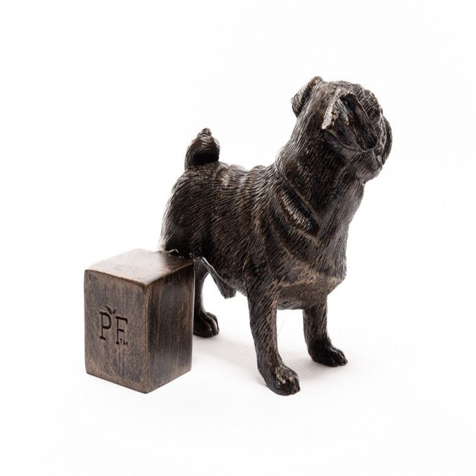image 1 of Pug Plant Pot Feet - Set of 3 - L6.5 x W7.5 x H8 cm Brown
