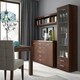 image 4 of Imperial Tall Glazed 1 Door 2 Drawer Narrow Cabinet in Dark Mahogany Melamine