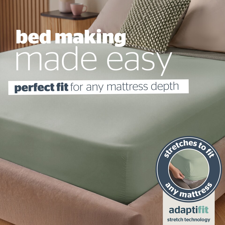 image 1 of Silentnight Supersoft Perfect Fit Fitted Sheet, Sage