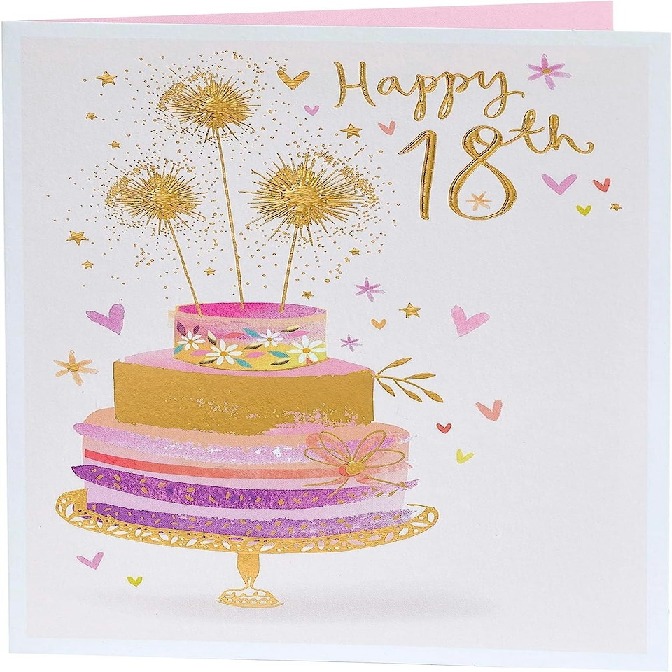 image 1 of Beautiful Cake Design 18th Birthday Card