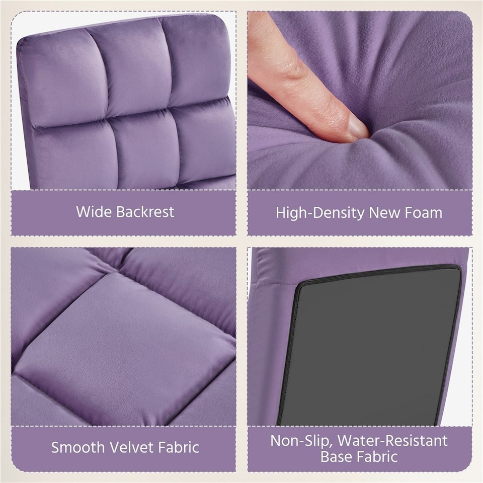 image 1 of Yaheetech Lazy Sleeper Recliner with 14 Adjustable Positions and Backrest Purple