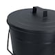 image 3 of Coal Bucket & Lid Black Metal Ash Tidy Bin Coal Carrier Fire Log Burner Kindling
