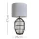 image 3 of ValueLights Hollins Matte Black Rattan Table Lamp White Shade and Bulb