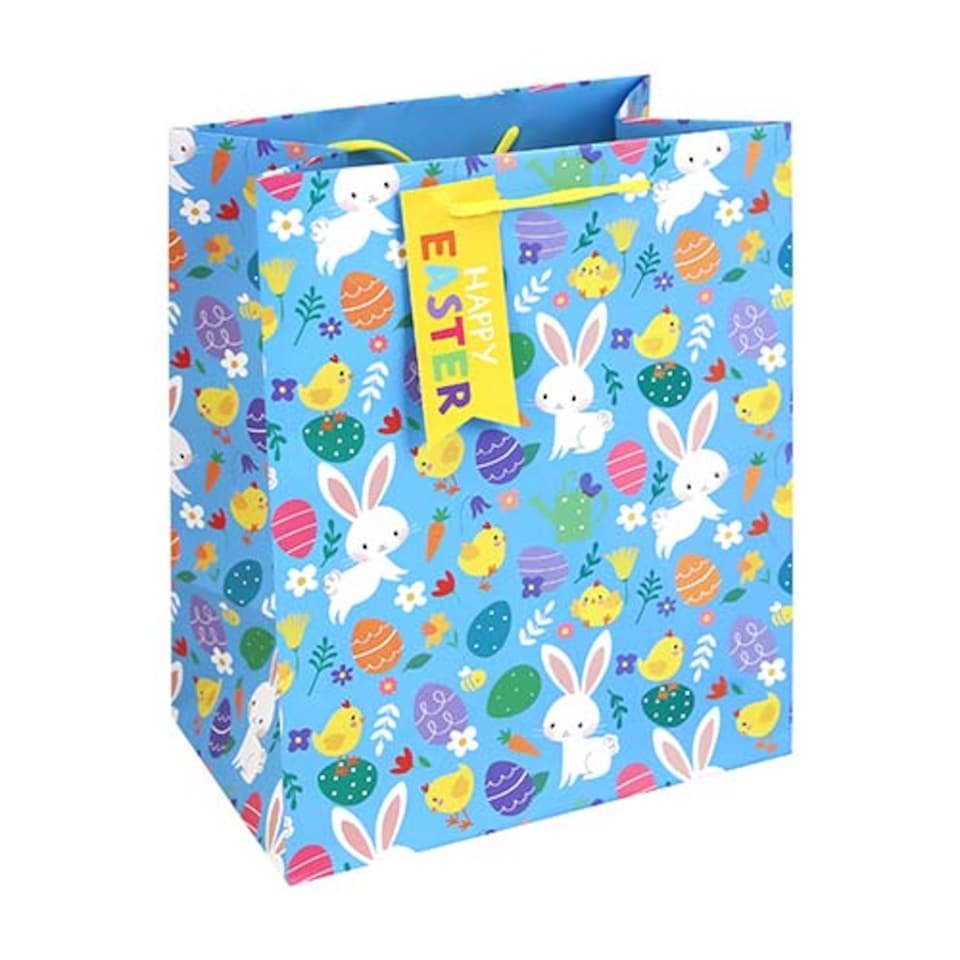 Cute Easter Characters Large Blue Gift Bag 33cm