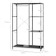 image 3 of HOMCOM Coat Rack Stand with Hanging Rail and Storage Shelves Black
