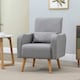 image 2 of HOMCOM Nordic Leisure Lounge Sofa Accent Chair with Pillow for Bedroom Grey