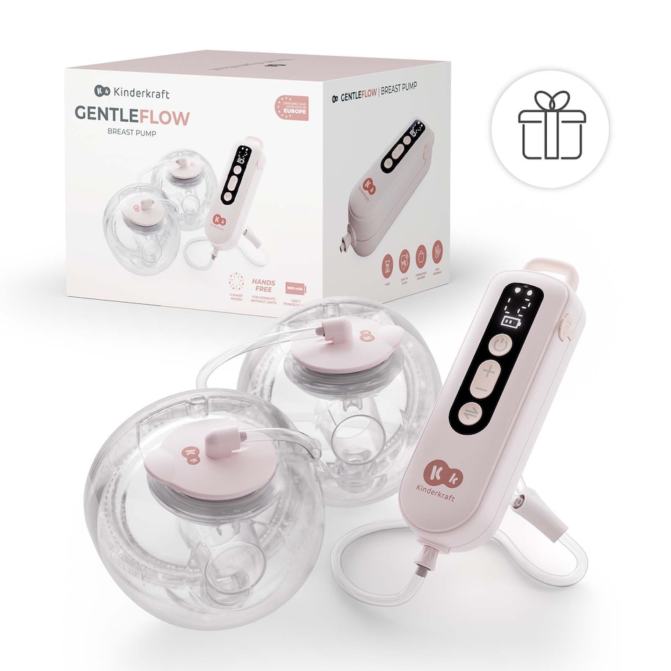 image 1 of Kinderkraft GentleFlow Double Electric Breast Pump 3 Modes 9 Levels 1800 mAh Battery