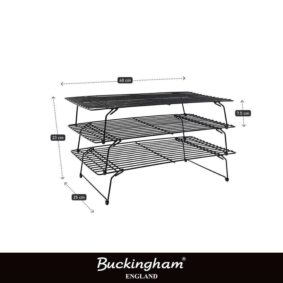 image 1 of Buckingham 3 Tier Stackable Cooling Rack System - Black