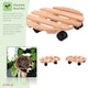 image 3 of Set of 2 30cm Wooden Plant Flower Pot Mobile Mover Trolley Stands