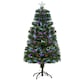 image 1 of HOMCOM 4FT Multicoloured Artificial Christmas Tree w/ Pre-Lit Modes Metal Stand