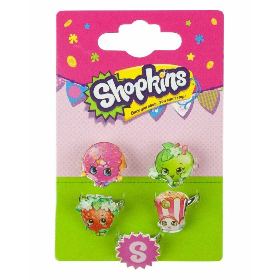 image 1 of Shopkins Girls Series 1 Ring Set (Pack of 5) - Multicoloured - One Size