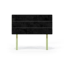 Milan Black Naples Velvet Headboard King Size N/A