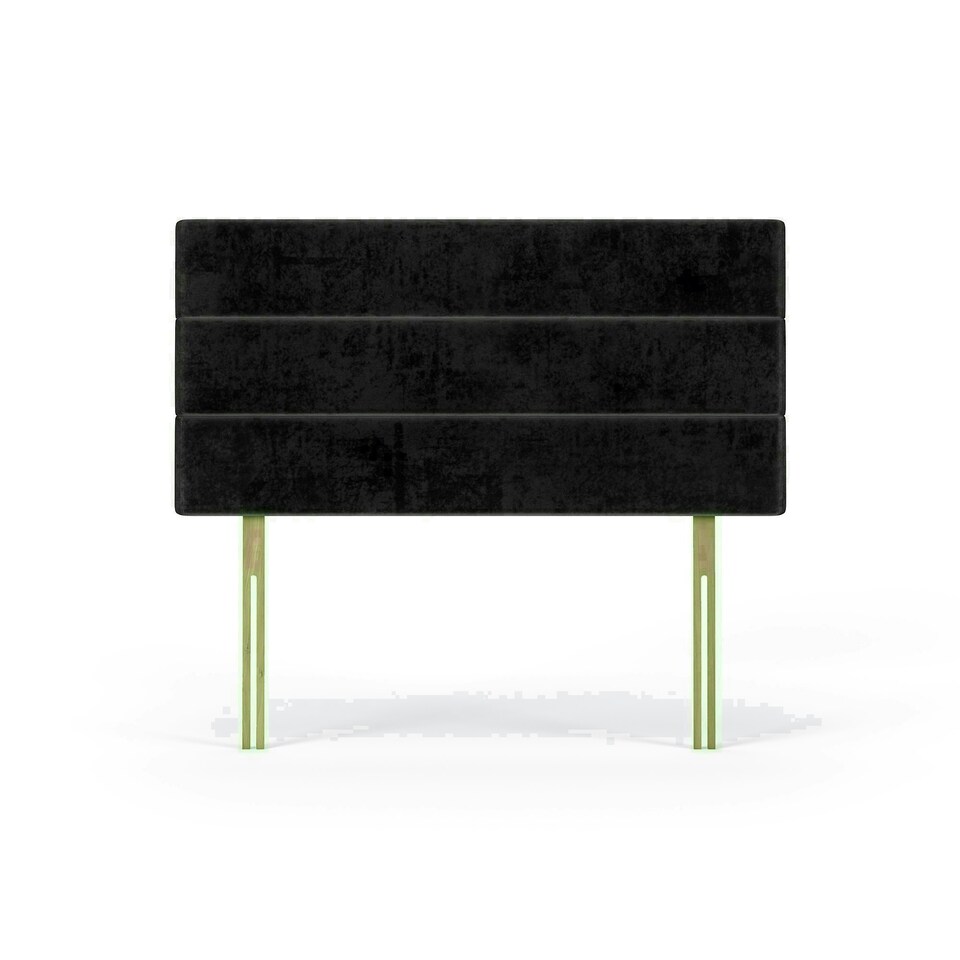 Milan Black Naples Velvet Headboard King Size N/A