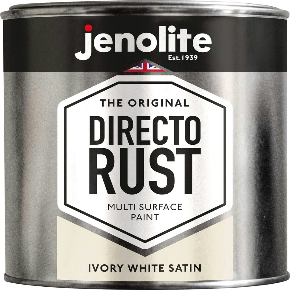 image 1 of Jenolite Directorust All-in-One Multi-Surface Paint - Ivory White Satin - 1L