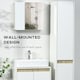image 3 of kleankin Bathroom Mirror Cabinet Wall Mounted Cupboard w/ Adjustable Shelf
