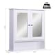 image 5 of kleankin Wall-mounted Bathroom Cabinet Mirror Door Organiser Storage Shelves Living Room White