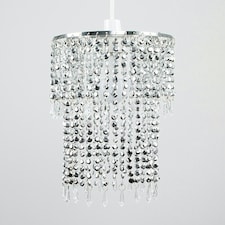 ValueLights Acrylic Droplets Pair of Silver Ceiling Pendant Droplets Shade Silver