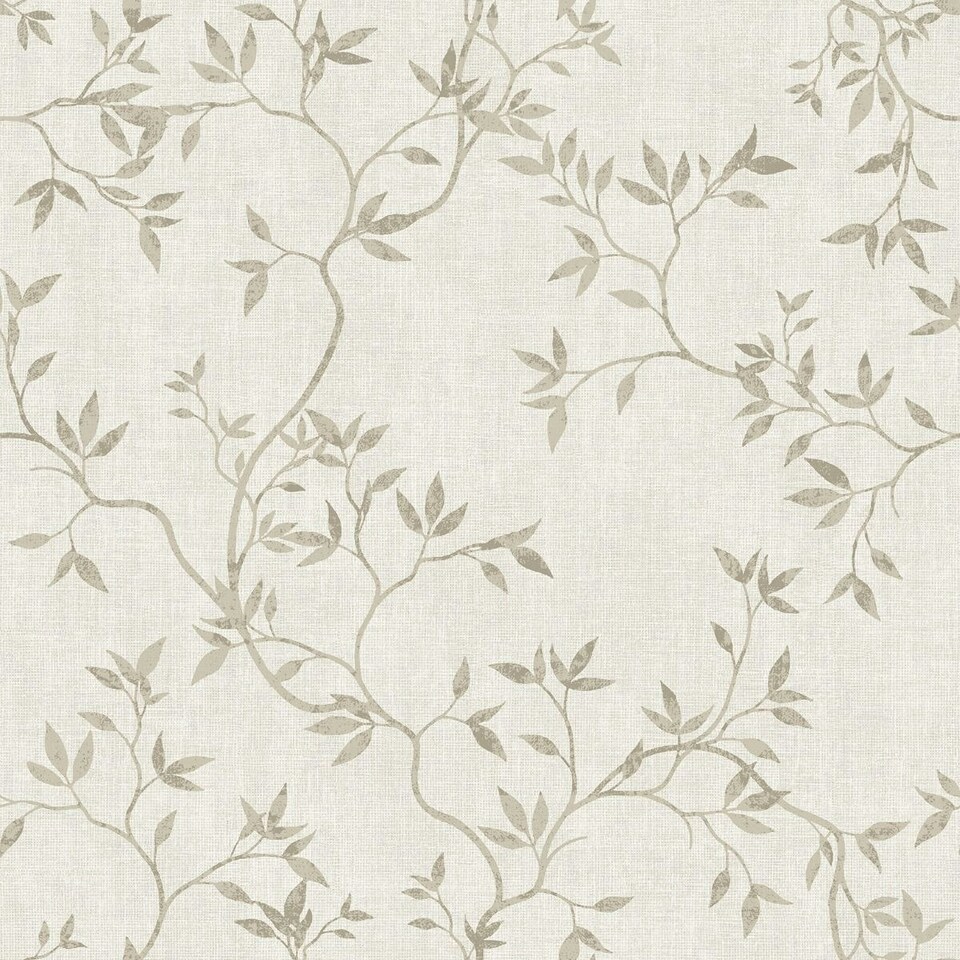 image 1 of Muriva Darcy James Collection Japandi Leaf Textured Wallpaper - Cream - 10m x 0.5m Cream
