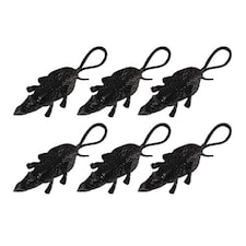 Halloween Black Plastic Rats - Pack of 6