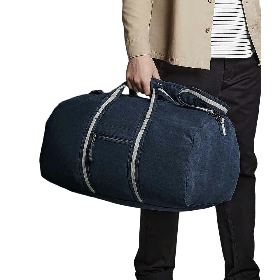 image 1 of Quadra Vintage Canvas Duffle Bag - Vintage Oxford Navy - One Size