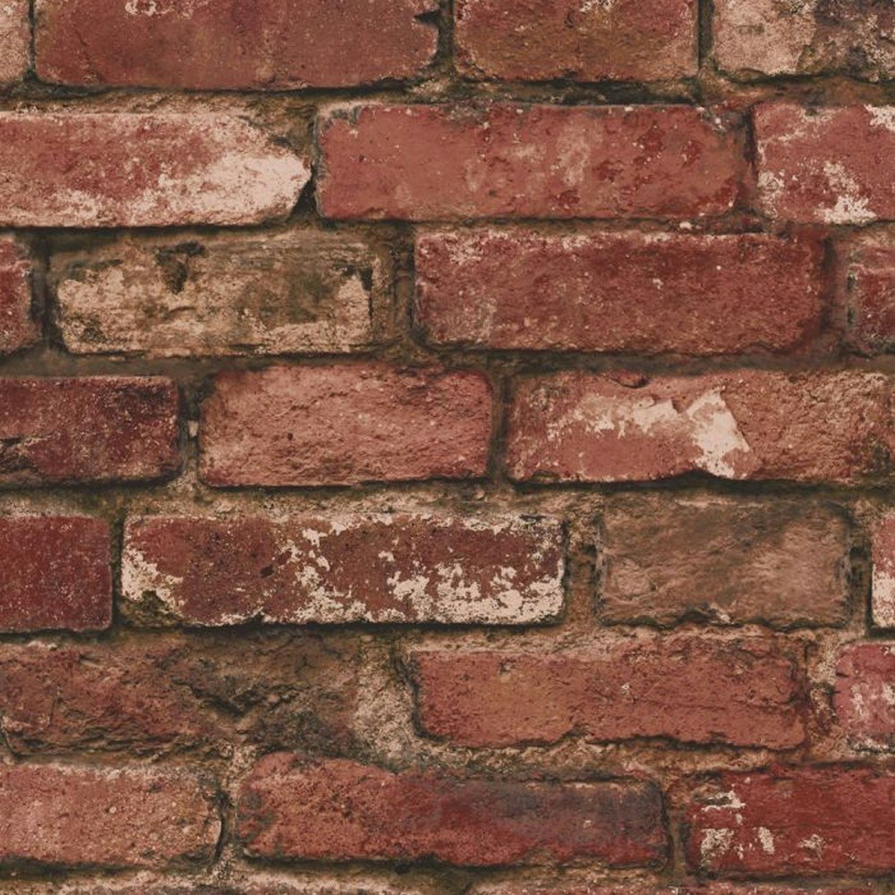 Fine Decor Brick Wallpaper - Red - One Size Red