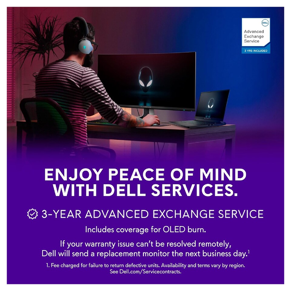 image 1 of Dell Alienware AW2725DF 27-Inch QD-OLED Quad HD 360Hz 0.03ms Freesync Height Adjusta