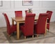image 4 of Oslo 150 x 90 cm Medium Oak Dining Table and 6 Montana Leather Chairs | Red | Red