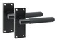 image 2 of Golden Grace 1 Pair Victorian T-Bar Knurled Door Handle Matt Black Finish with Spindle and Screws - 120 x 40mm