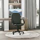 image 2 of HOMCOM PU Leather Office Chair Swivel  Mid-Back Computer Desk Chair, Black