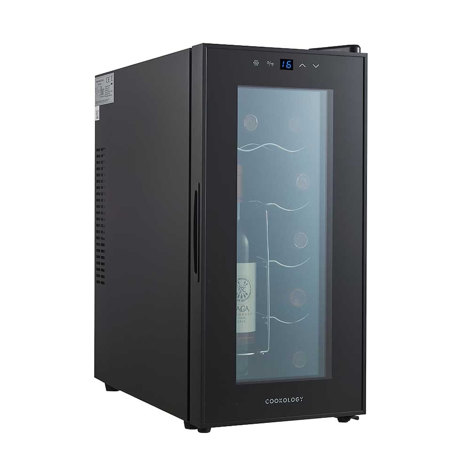 image 1 of Cookology CWTE10BK 10 Bottle Thermo Electric Wine Cooler, Black, Countertop, Digital Temp Control, Low Noise, No Vibration