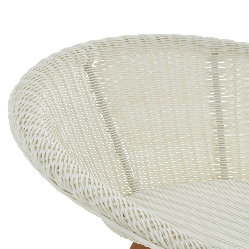 image 1 of Interiors by Premier White Rattan Indoor chair with Wood legs Finish, Artistic Faux Chair for Living Room, Outdoor Chair