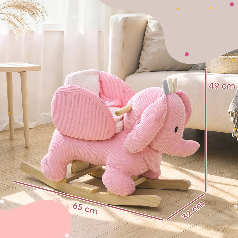 image 1 of AIYAPLAY Kids Rocking Horse, Baby Ride on Rocker with Safety Belt, Pink