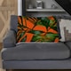 image 2 of Green Tropical Leaves on Orange (Blanket)