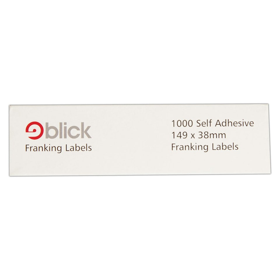 image 1 of Blick Self Adhesive Stickers, 38mm x 149mm, Auto Feed Franking, Shipping, 1000 Labels