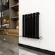 image 2 of Radiator Single Panel 600x408mm Flat Panel Vertical Column Radiator | Black | 1