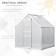 image 5 of Outsunny Polycarbonate Walk-in Garden Greenhouse w Sliding Door Silver Tone