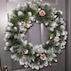 image 8 of 60cm Frosted Glacier Snow Tipped Christmas Wreath with Pine Cones