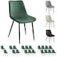 image 9 of Dining Chair Monroe - padded, velvet look, ergonomic seat, black steel legs - Set of 6 Black