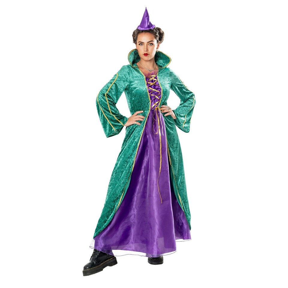 Bristol Novelty Womens/Ladies Witch Costume - Green/Purple - L L