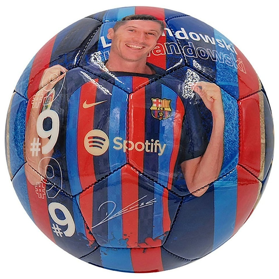 image 1 of FC Barcelona Robert Lewandowski Football - Blue/Red - 5