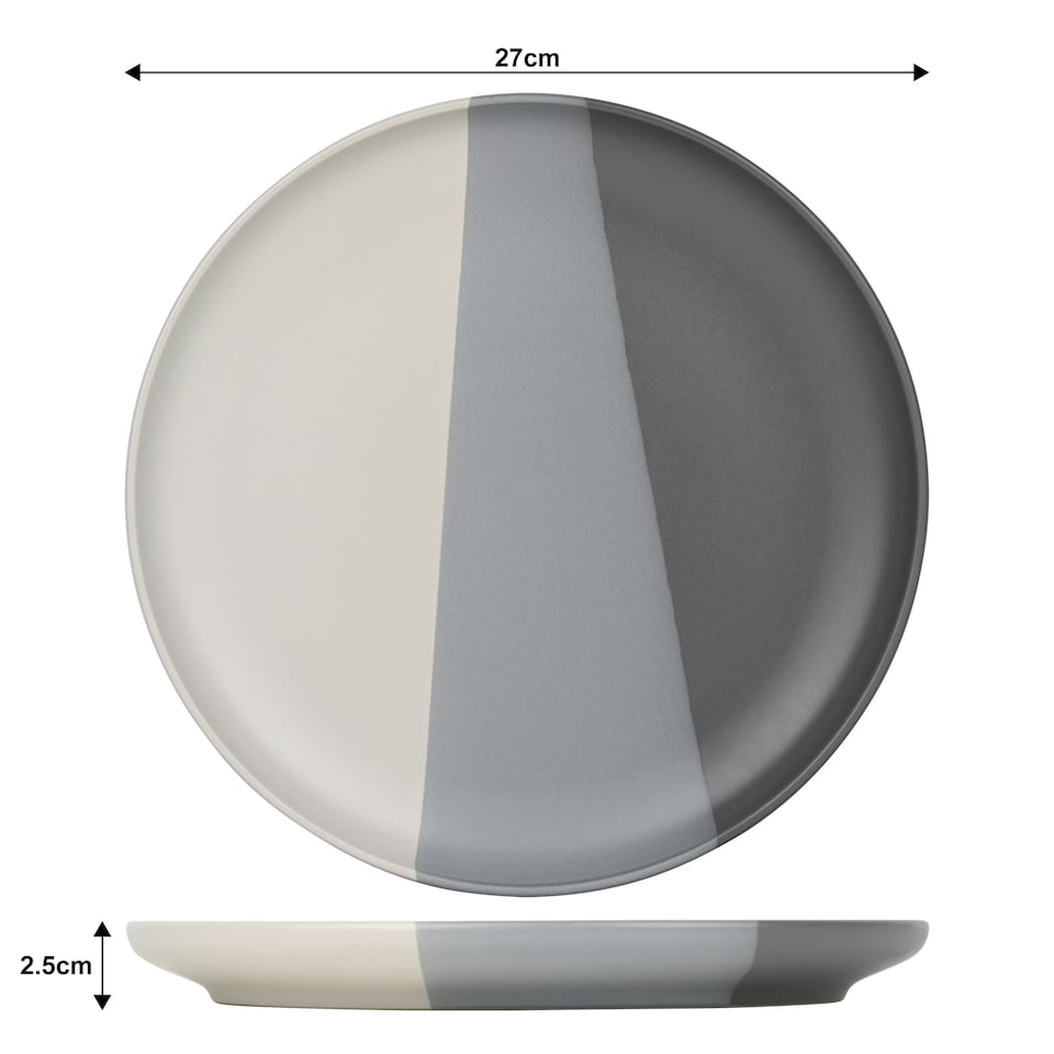 image 1 of 16pc 3tone Dipped Grey Set