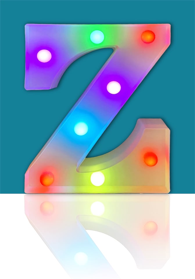 image 1 of Battery Operated RGB Letter   With Remote Control Letter Z