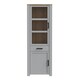 image 1 of Bohol Narrow Display Cabinet inc. 2x LED Lights in Riviera Oak/Grey Oak