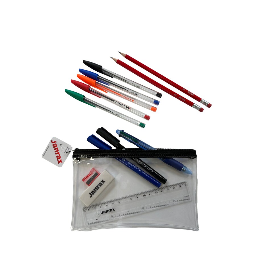 image 1 of Stationery Filled Black Zip 8x5" Pencil Case