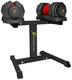 image 1 of Strongology Urban25 Red Adjustable Dumbbell Pair with Free Durable Steel Adjustable Urban25 Dumbbell Floor Stand