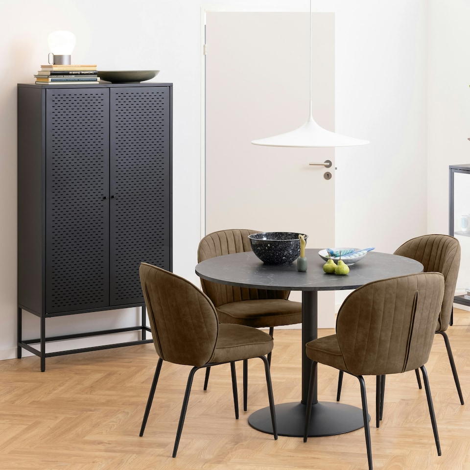 image 1 of Newcastle 2 Door Cabinet in Matt Black