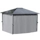 image 6 of Outsunny 3 x 3.6m Hardtop Gazebo for Garden Party w/ Polycarbonate Curtains