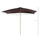 image 5 of Outsunny 2 x 3m Wooden Garden Parasol Umbrella Outdoor Sun Shade Canopy, Table Market Umbrella with Vent, 38 mm Pole, Rope Pulley Mechanism, Dark Coffee