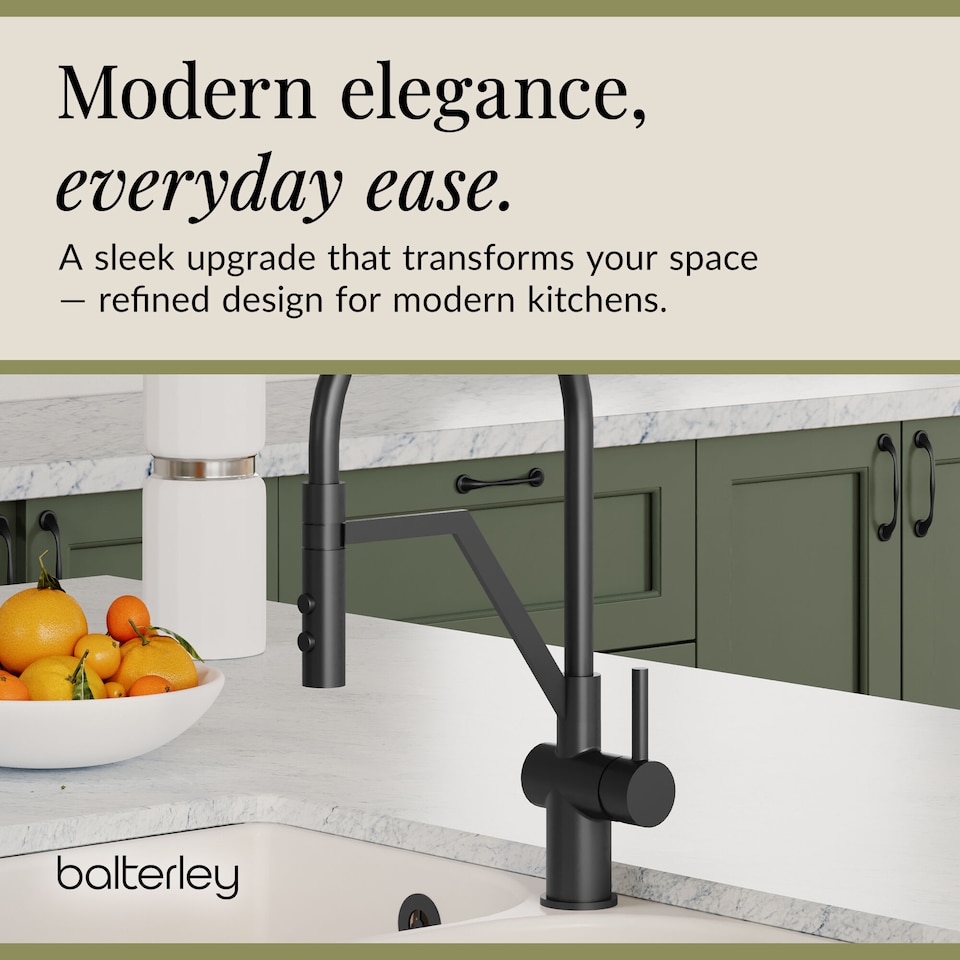 image 1 of Rana Kitchen Mono Mixer Tap - Spout Single Lever Matt Black | Black | Matt Black | 1