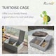 image 3 of PawHut 94 cm Wooden Tortoise House Turtle Habitat Small Reptile Cage Grey
